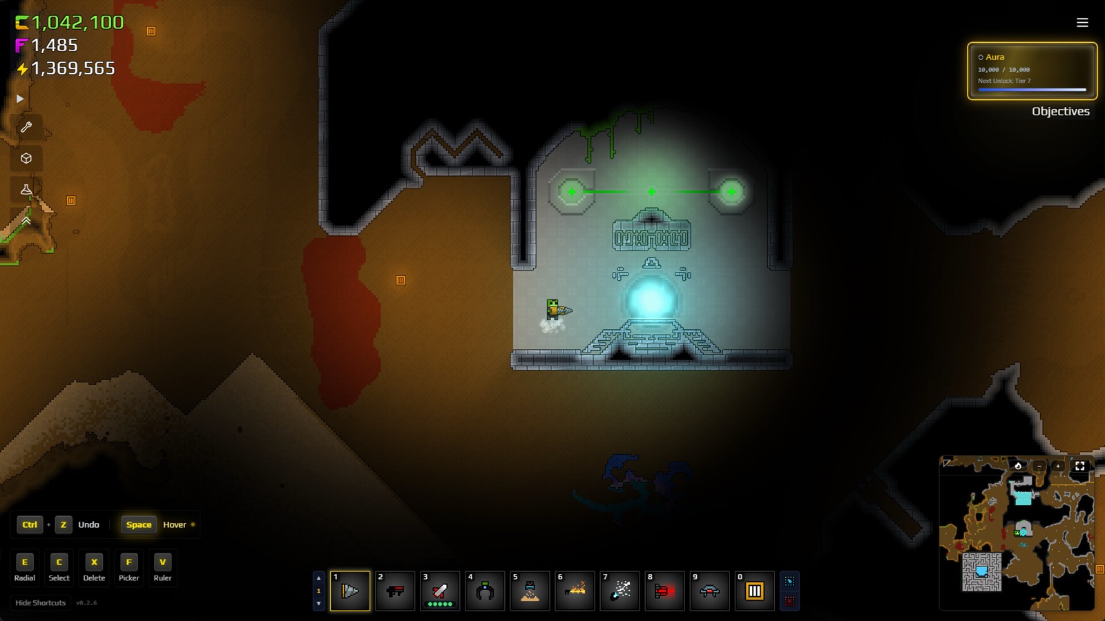A Sandustry explorer moving through a large underground environment