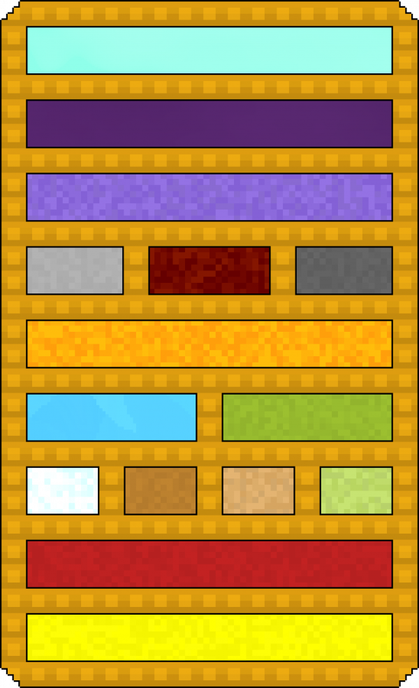Official Sandustry materials index with element icons and names